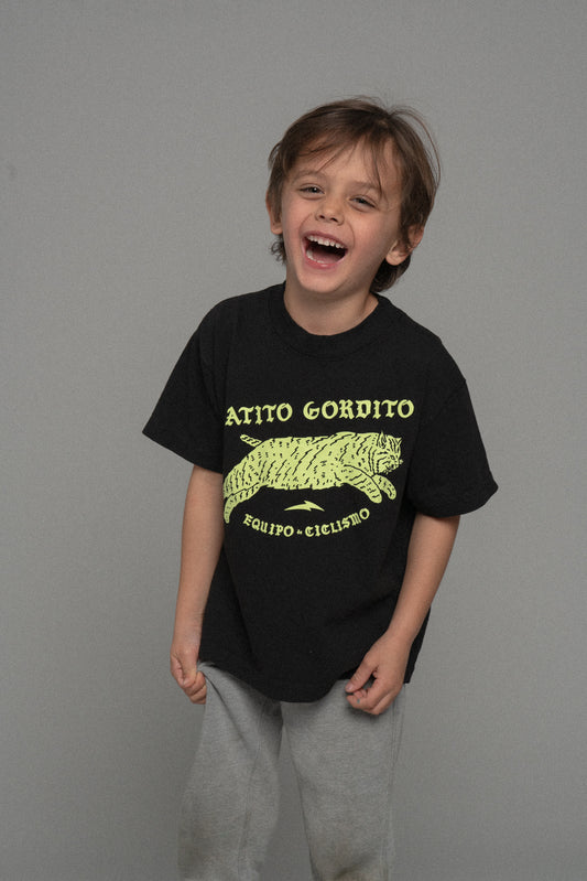 Lil Cubs Gatito Tee Black/Hi Vis