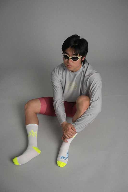 Yellow Fluoro Flame Socks