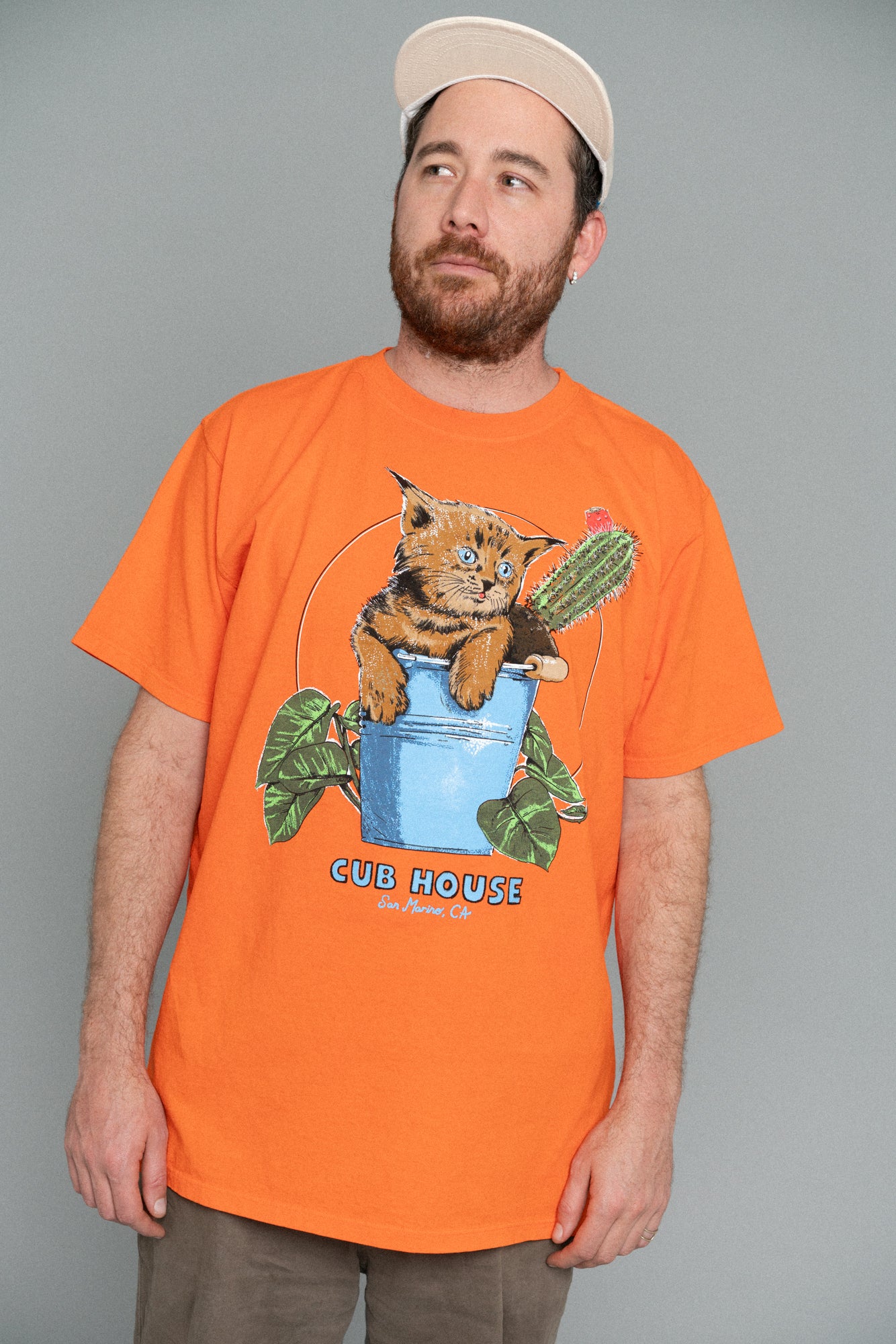 Bucket Cat Tee Orange