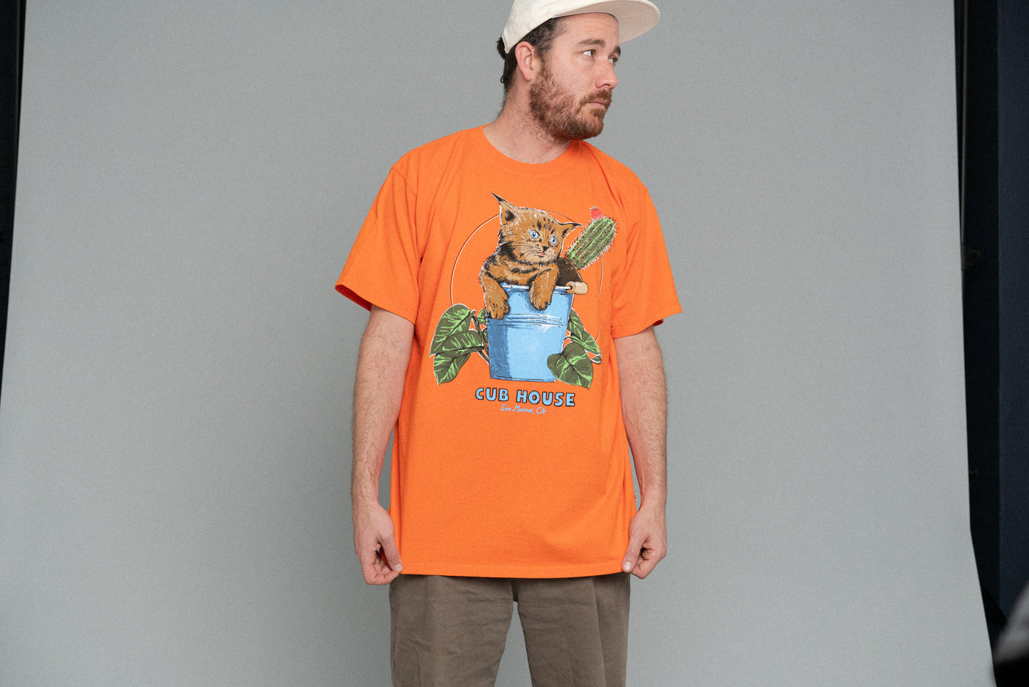 Bucket Cat Tee Orange