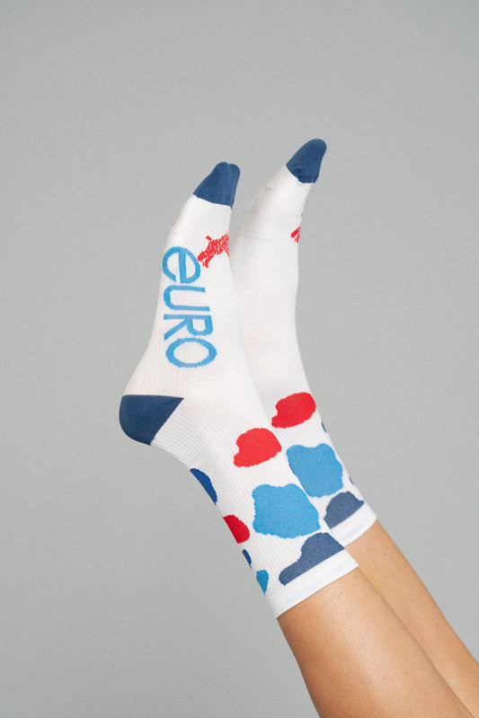 Cow A Socky's White/Blue/Red