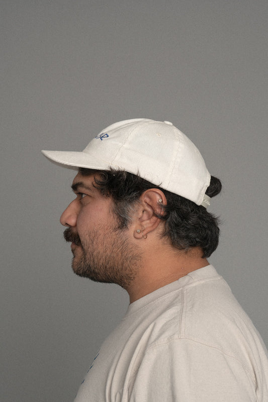 Cub House Corduroy Cap White/Blue