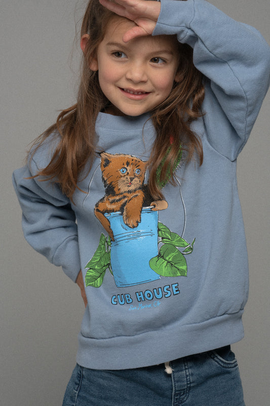 Lil Cubs Bucket Cat Crewneck Light Blue