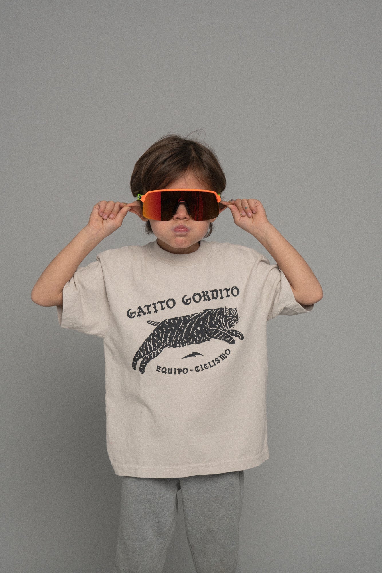 Lil Cubs Gatito Tee Light Grey