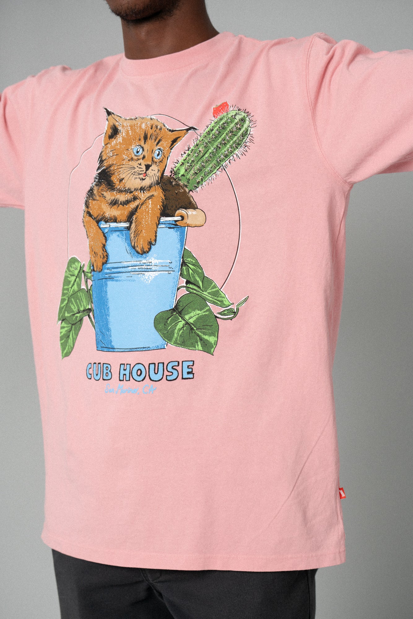 Bucket Cat LS Tee Dusty Pink