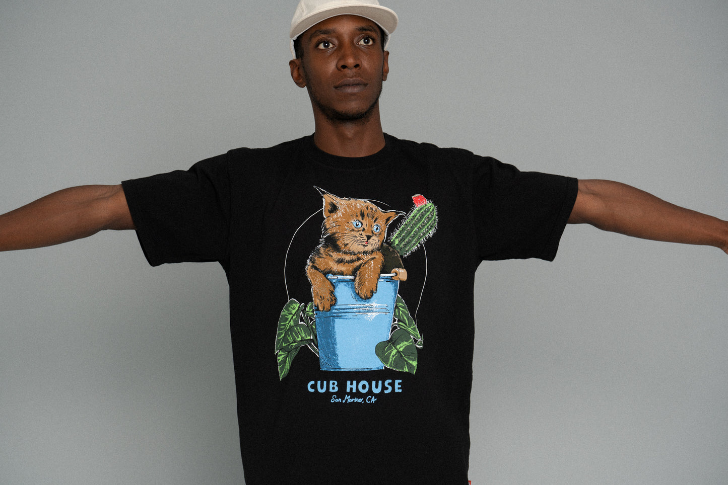 Bucket Cat Tee Black