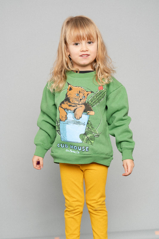 Lil Cubs Bucket Cat Crewneck Green