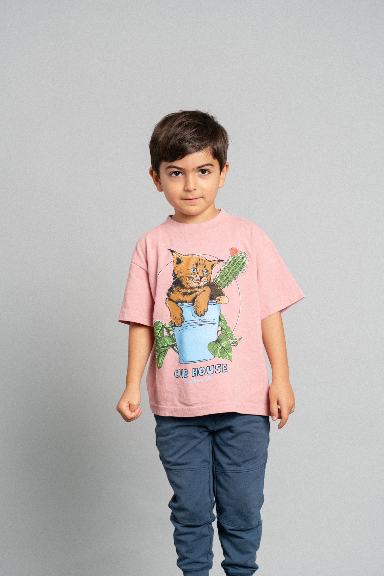 Lil Cubs Bucket Cat Tee Pink