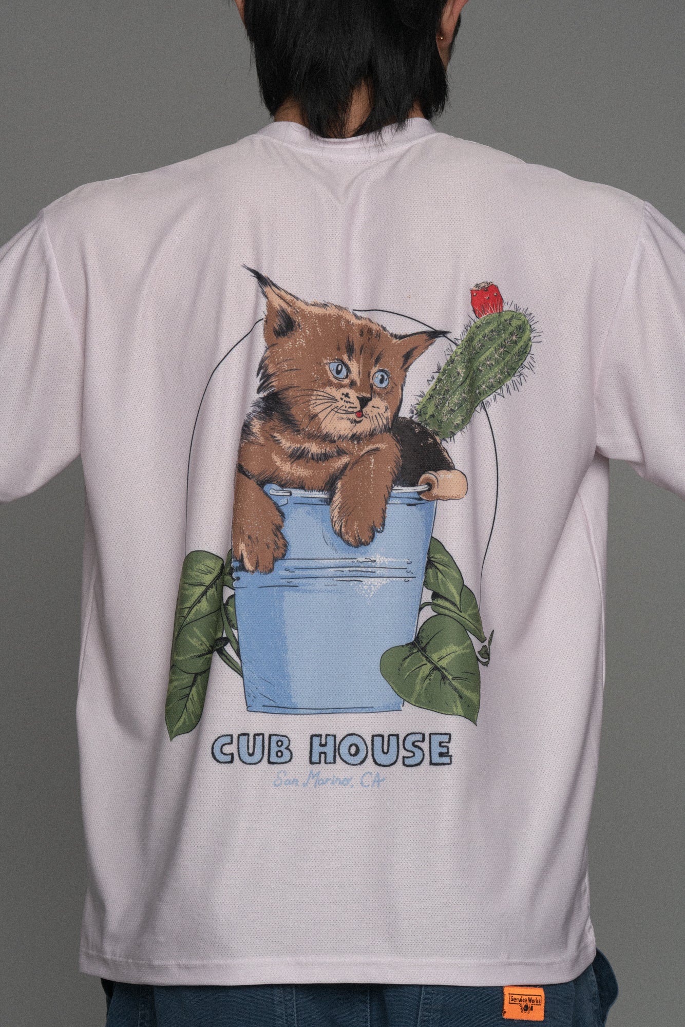 Bucket Cat Tech Tee Pink
