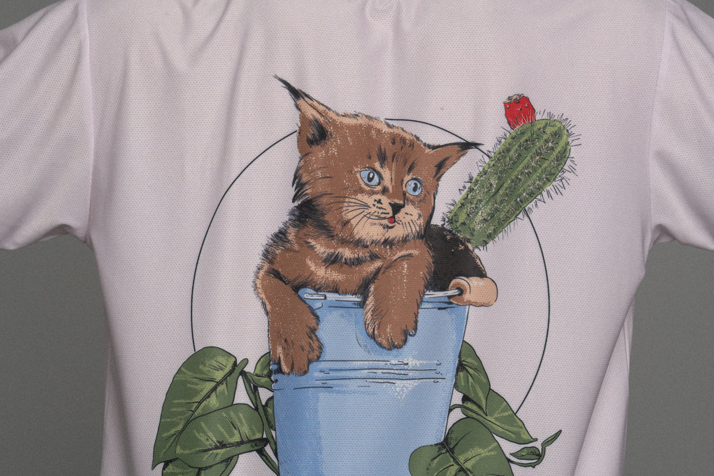 Bucket Cat Tech Tee Pink