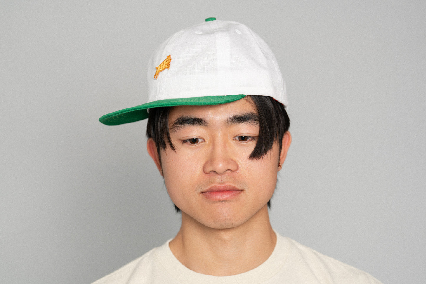 Packable Chubby Cap White/Kelly Green