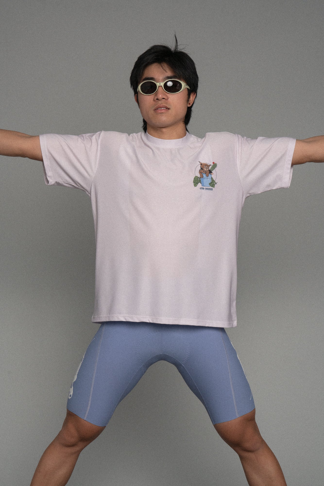 Bucket Cat Tech Tee Pink