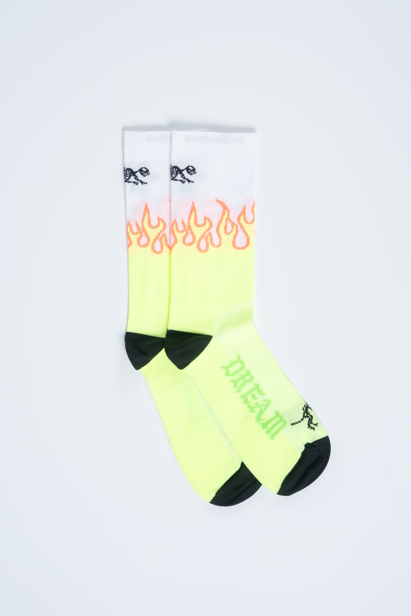 Hi-Vis Flame Socks White