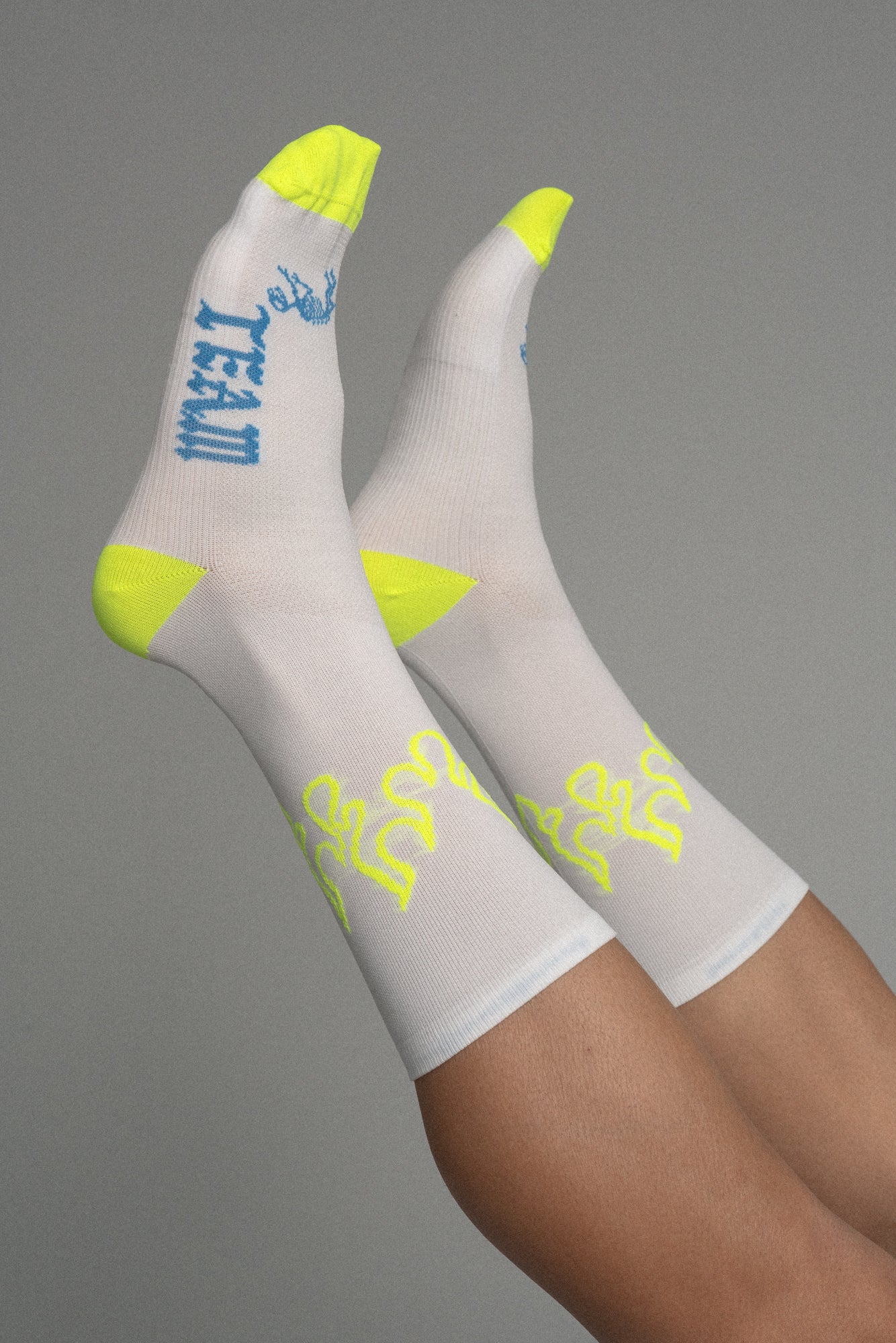 Yellow Fluoro Flame Socks