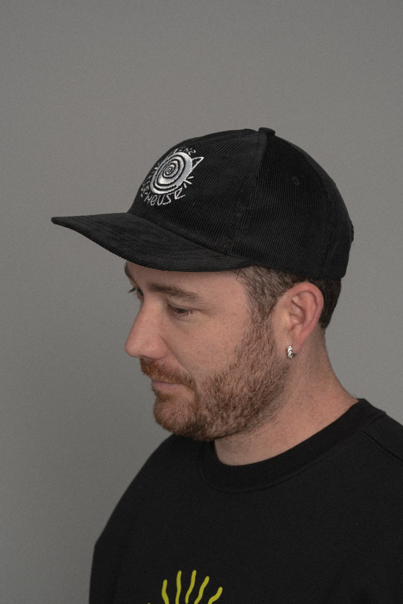 Cub House Swirl Corduroy Cap Black