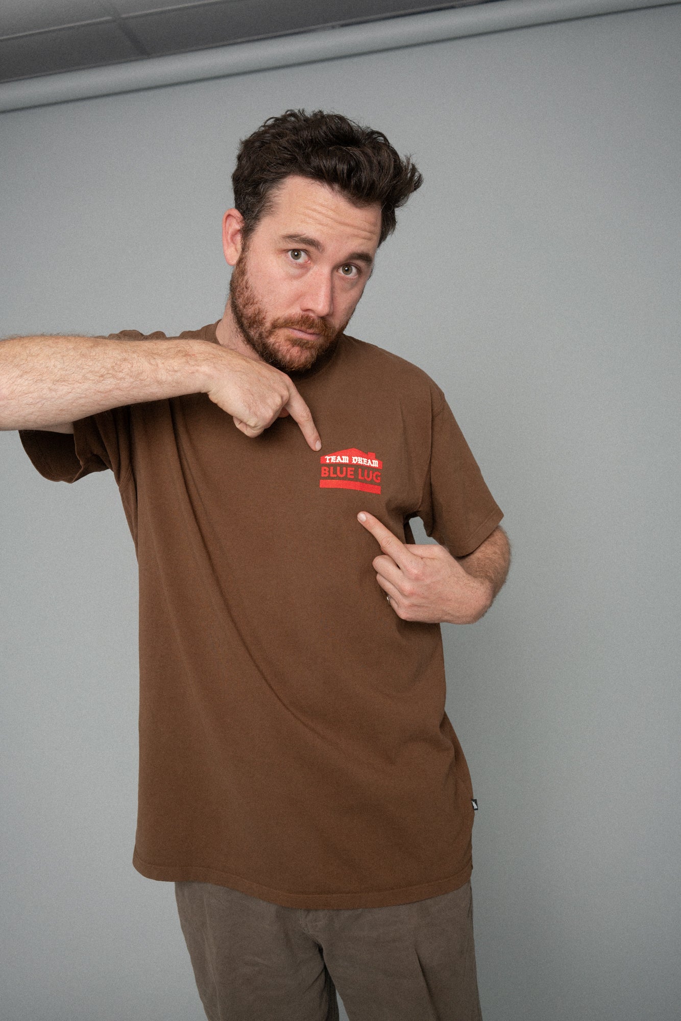 Blue Lug x TD Shop Tee Brown