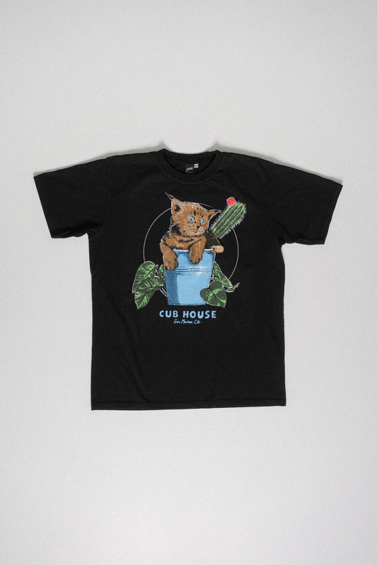 Bucket Cat Tee Black