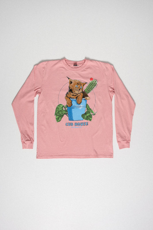 Bucket Cat LS Tee Dusty Pink