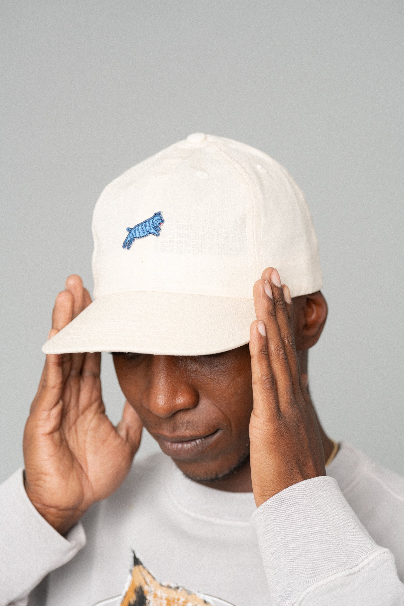 Chubby Ball Cap Off White/Blue Patch