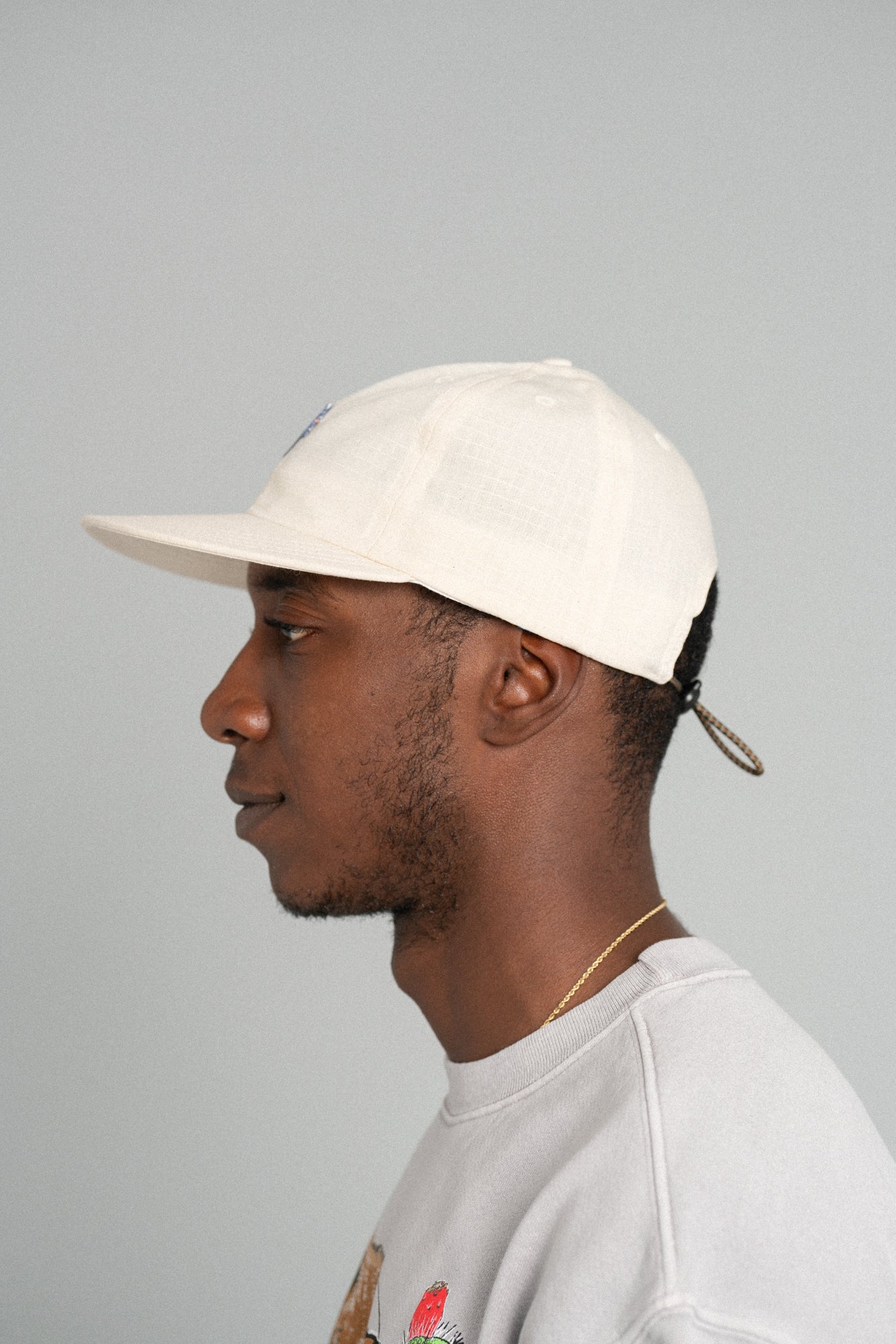 Chubby Ball Cap Off White/Blue Patch