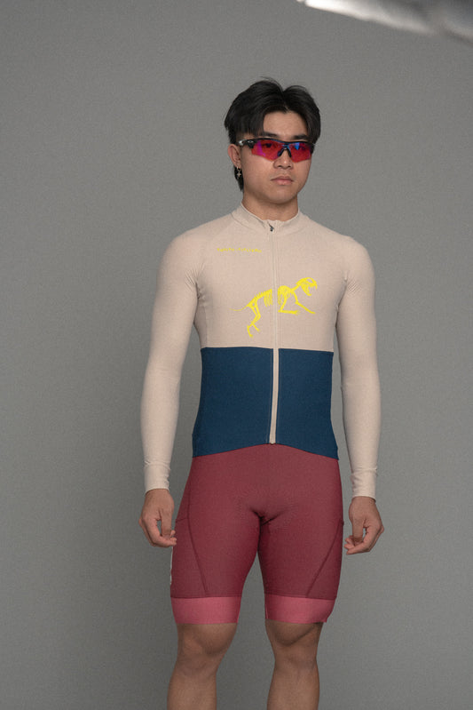 Sueño Long Sleeve Jersey Cream/Blue Block