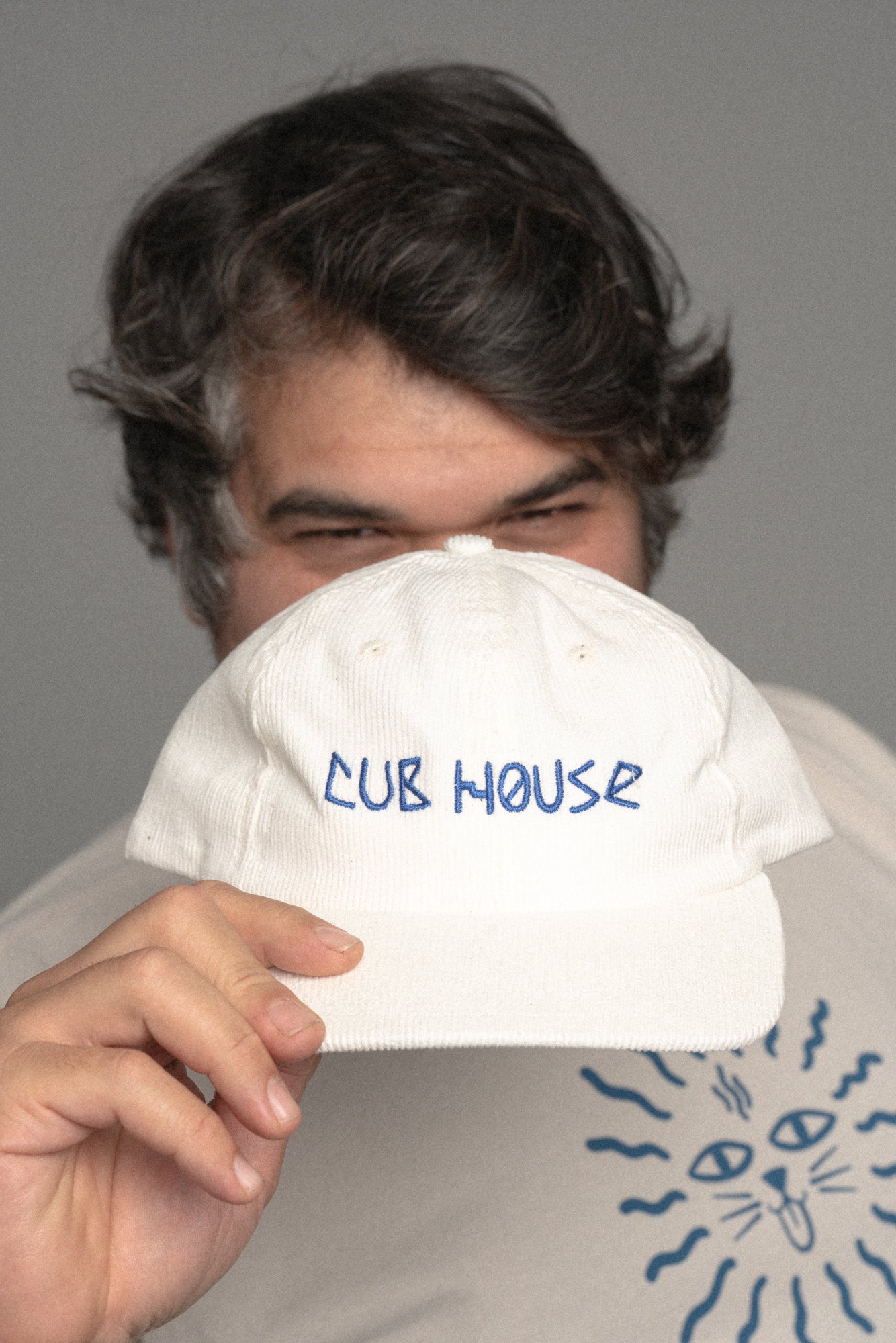 Cub House Corduroy Cap White/Blue