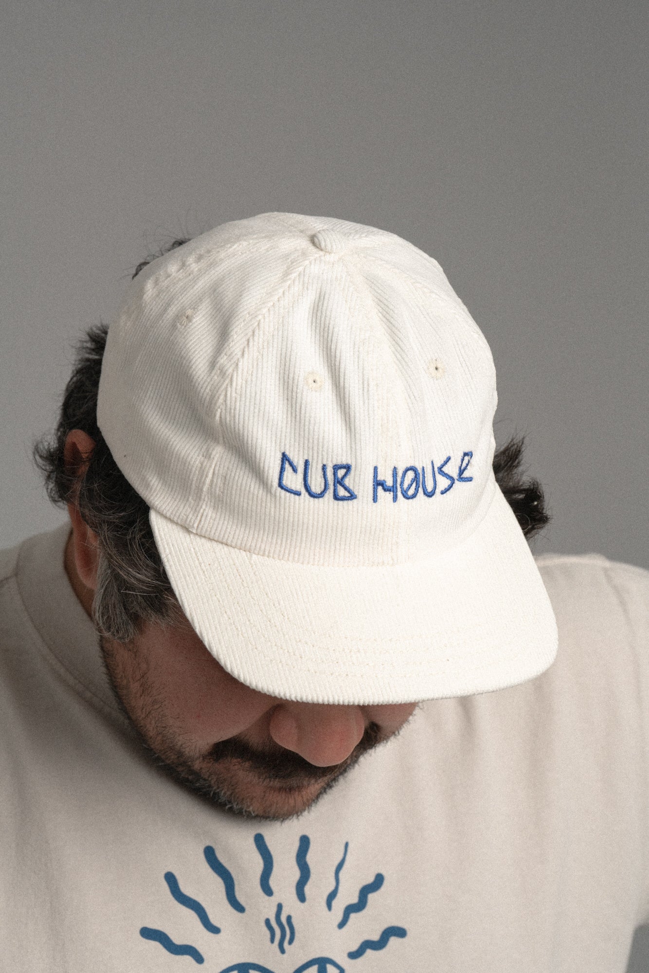 Cub House Corduroy Cap White/Blue