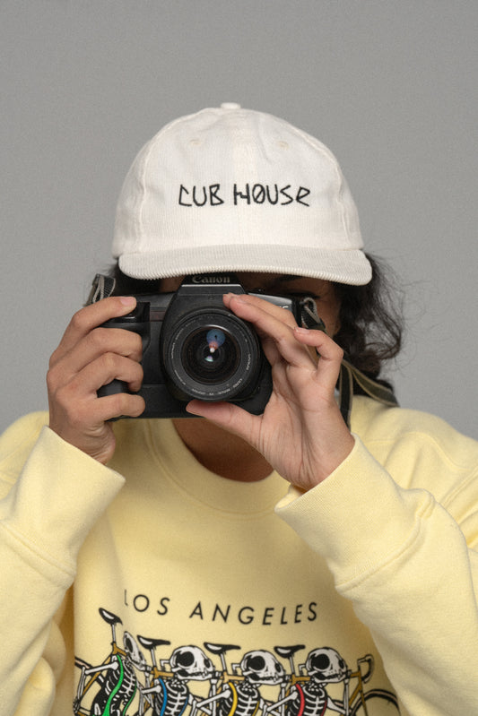 Cub House Corduroy Cap White/Black