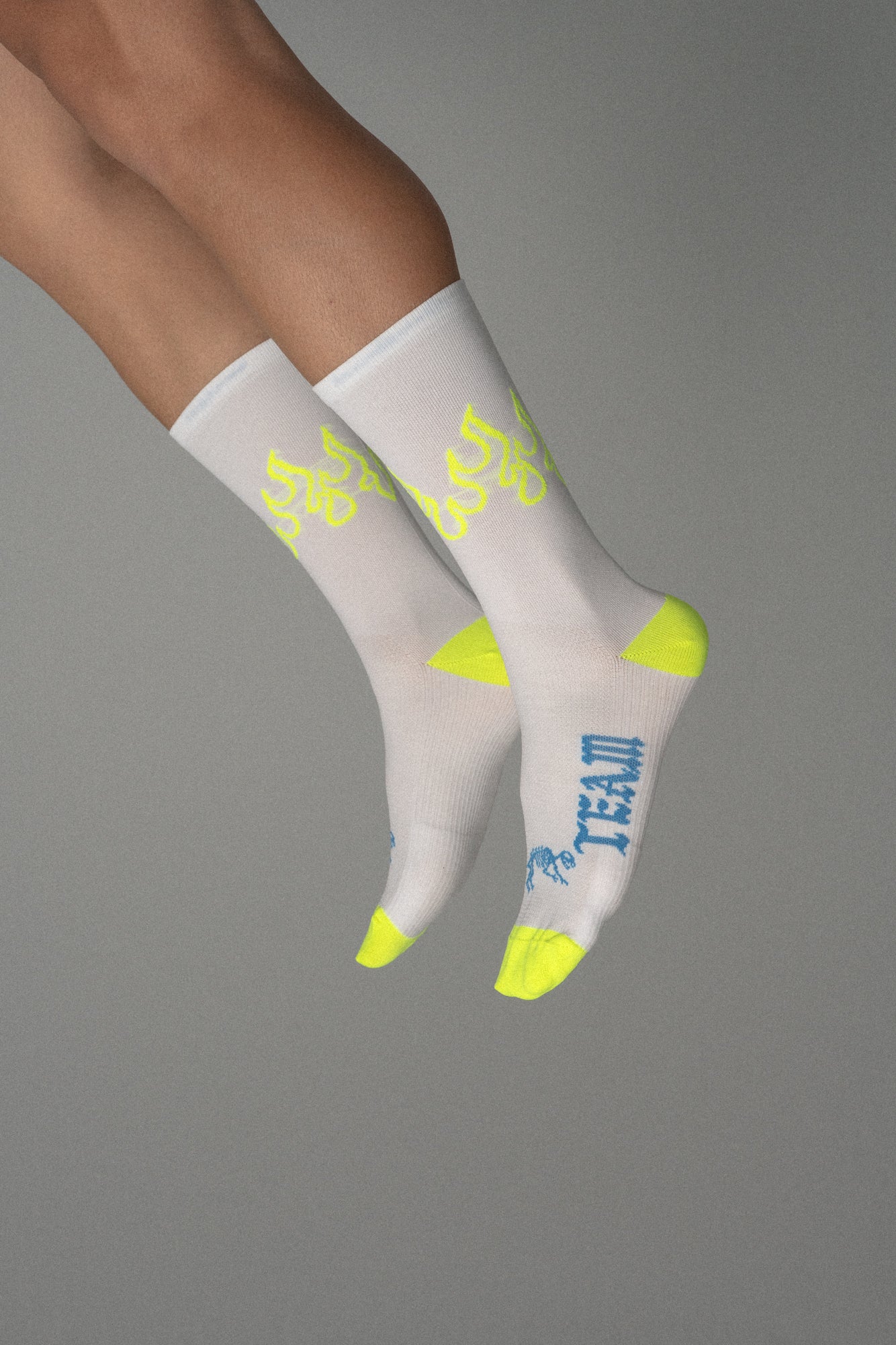Yellow Fluoro Flame Socks