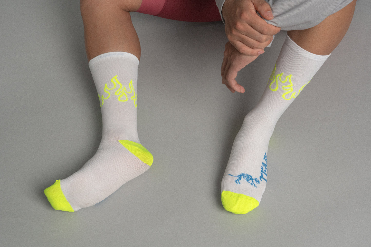 Yellow Fluoro Flame Socks