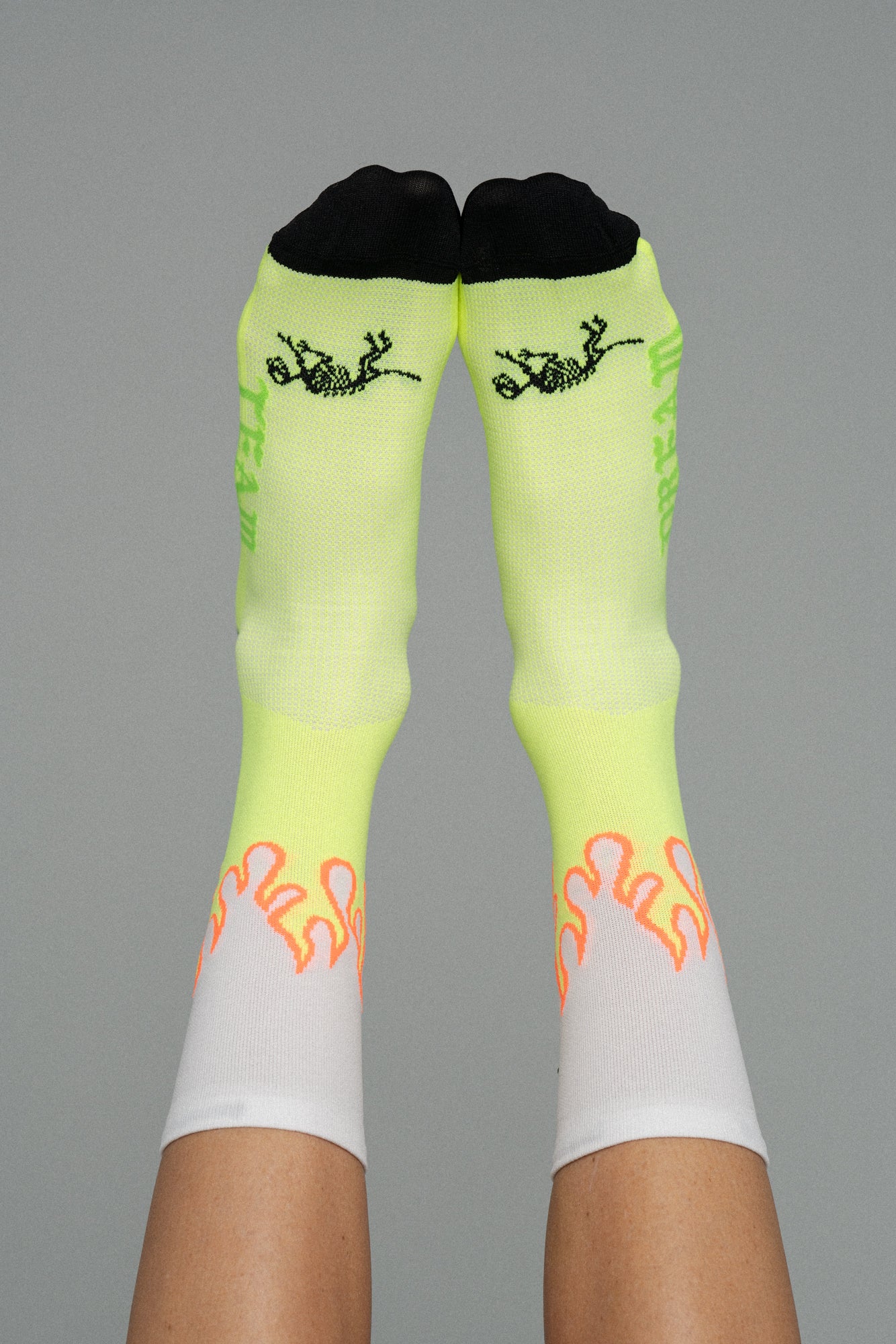 Hi-Vis Flame Socks White