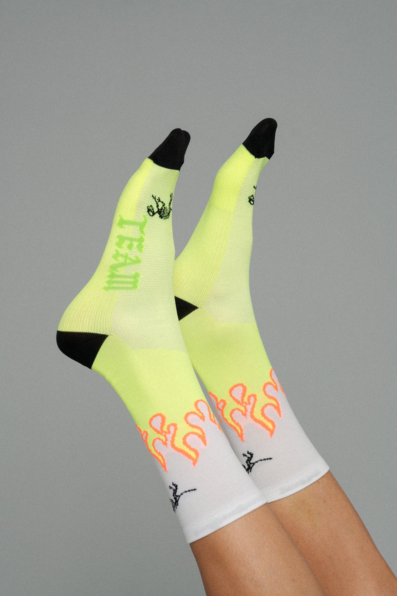 Hi-Vis Flame Socks White