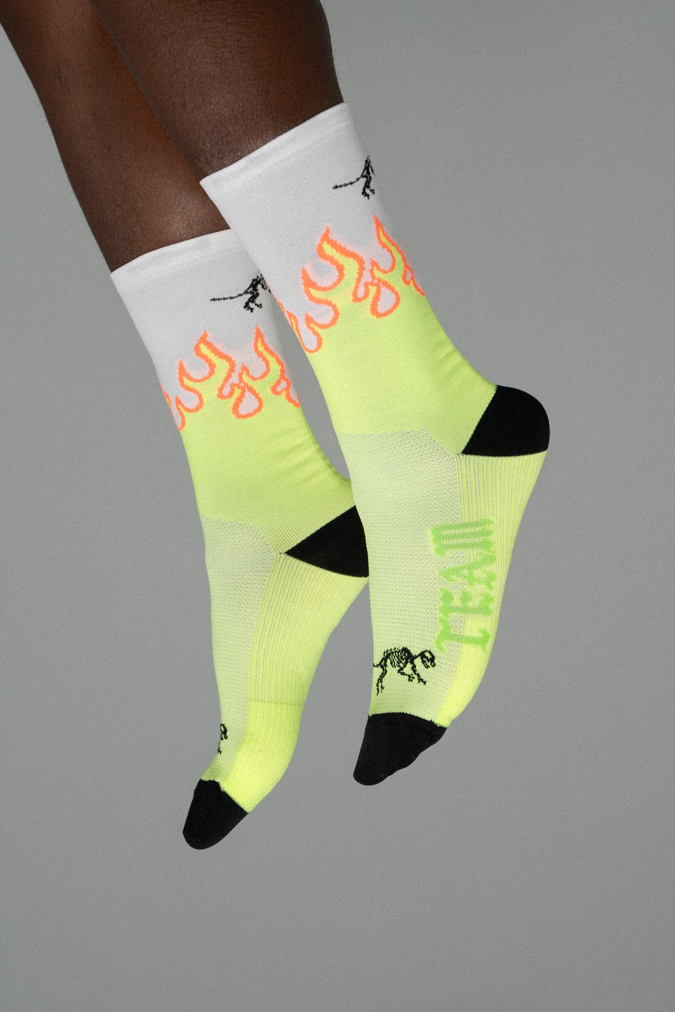 Hi-Vis Flame Socks White