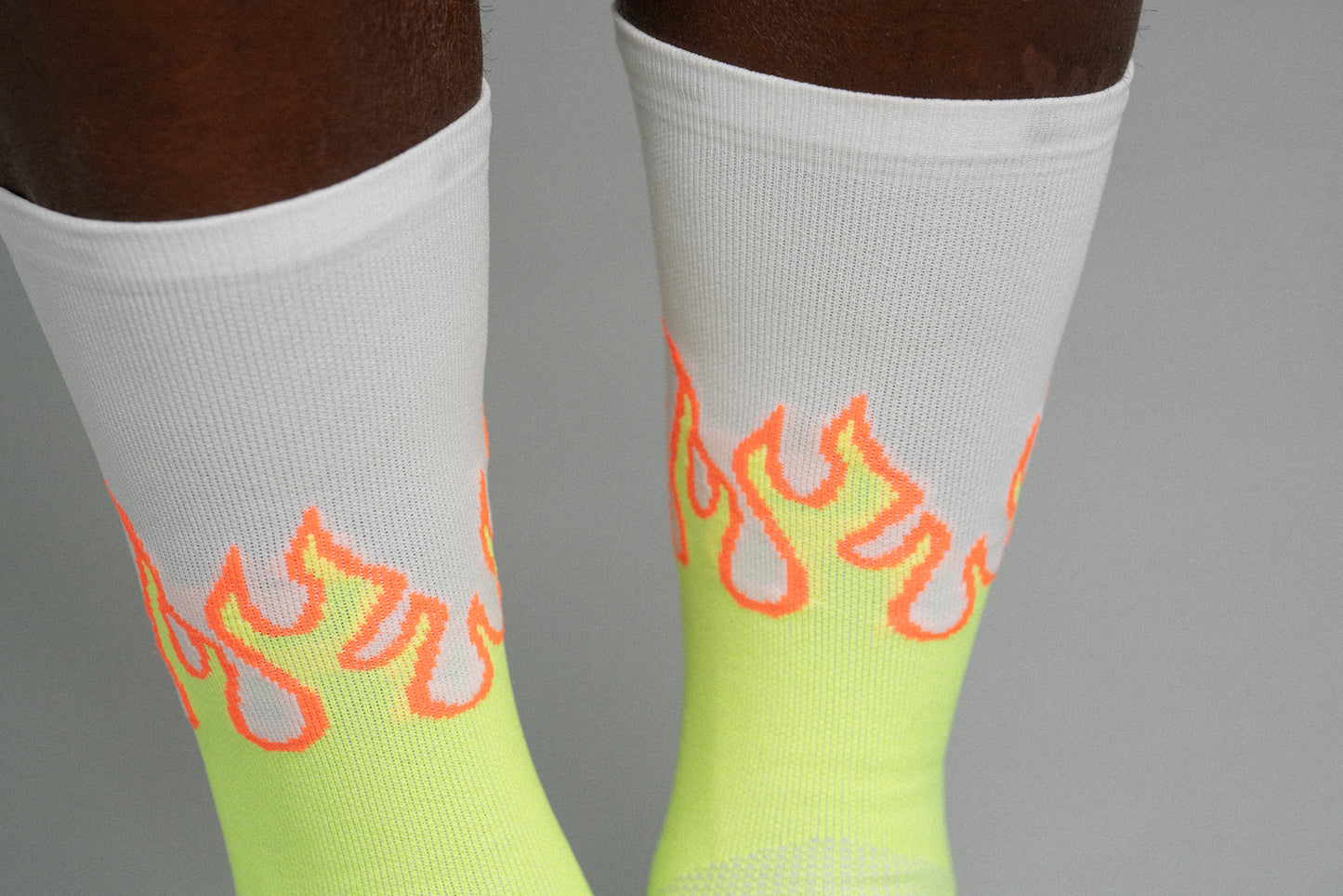 Hi-Vis Flame Socks White