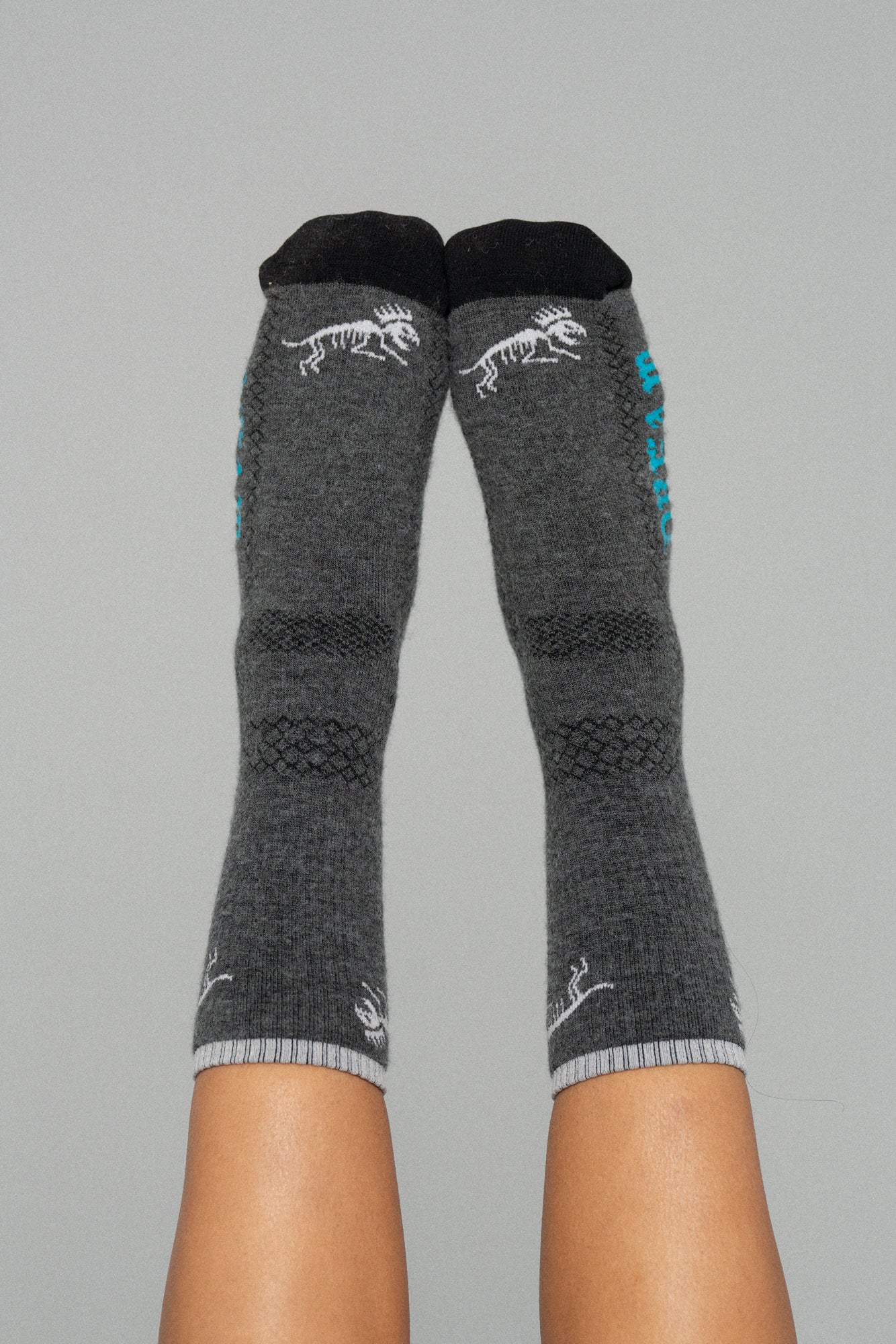 Thicky Thic Wool Boney Socks Charcoal