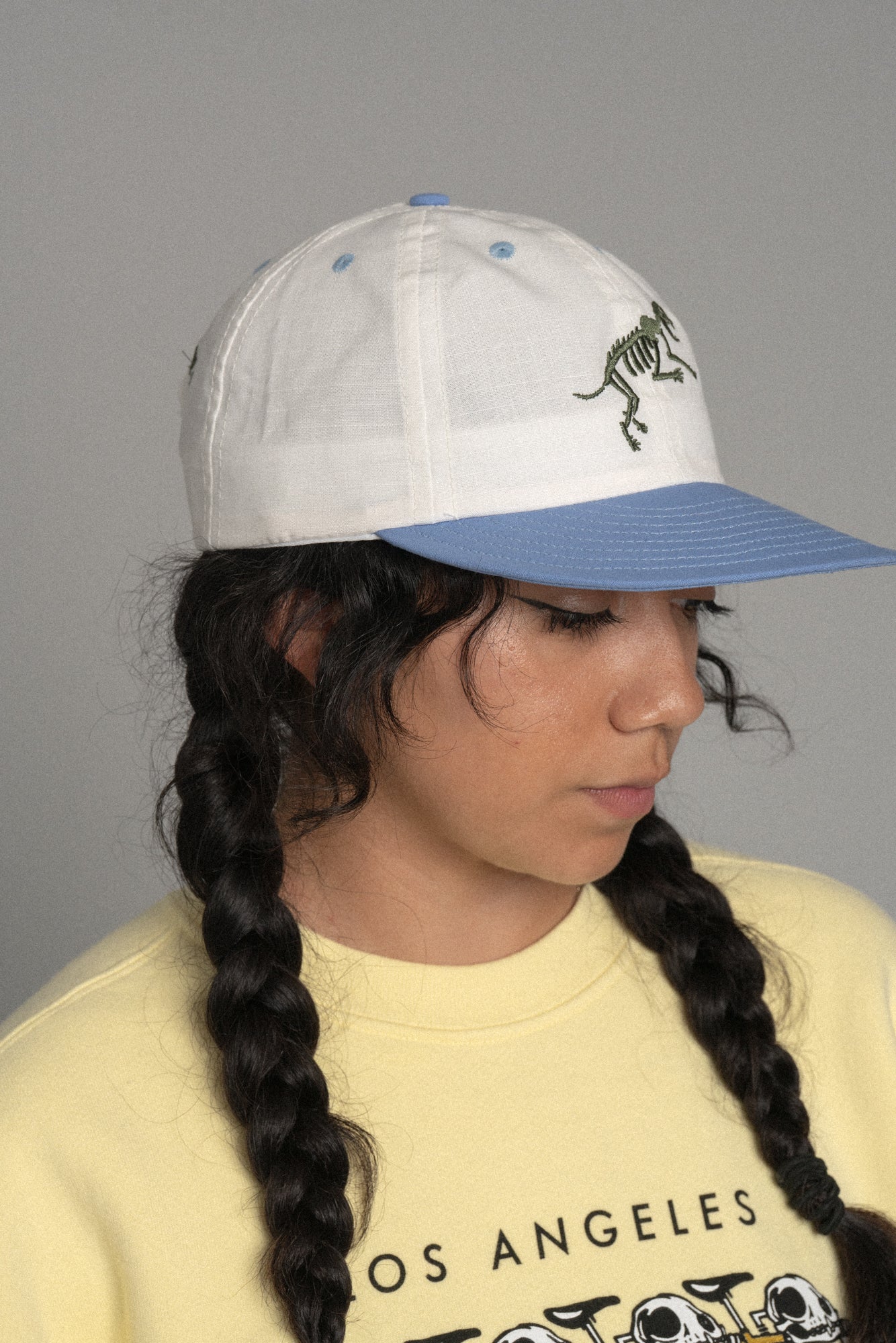 Boney Packable Cap White/Sky Blue