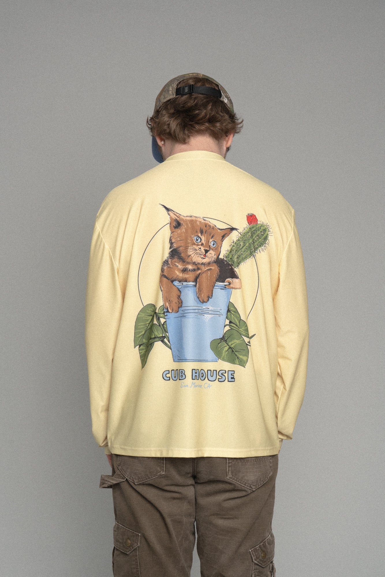 Bucket Cat LS Tech Tee Yellow