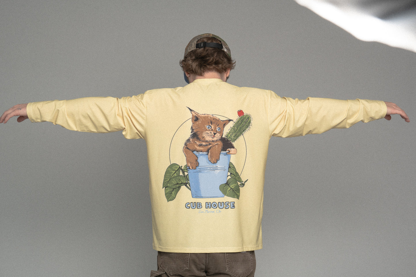 Bucket Cat LS Tech Tee Yellow